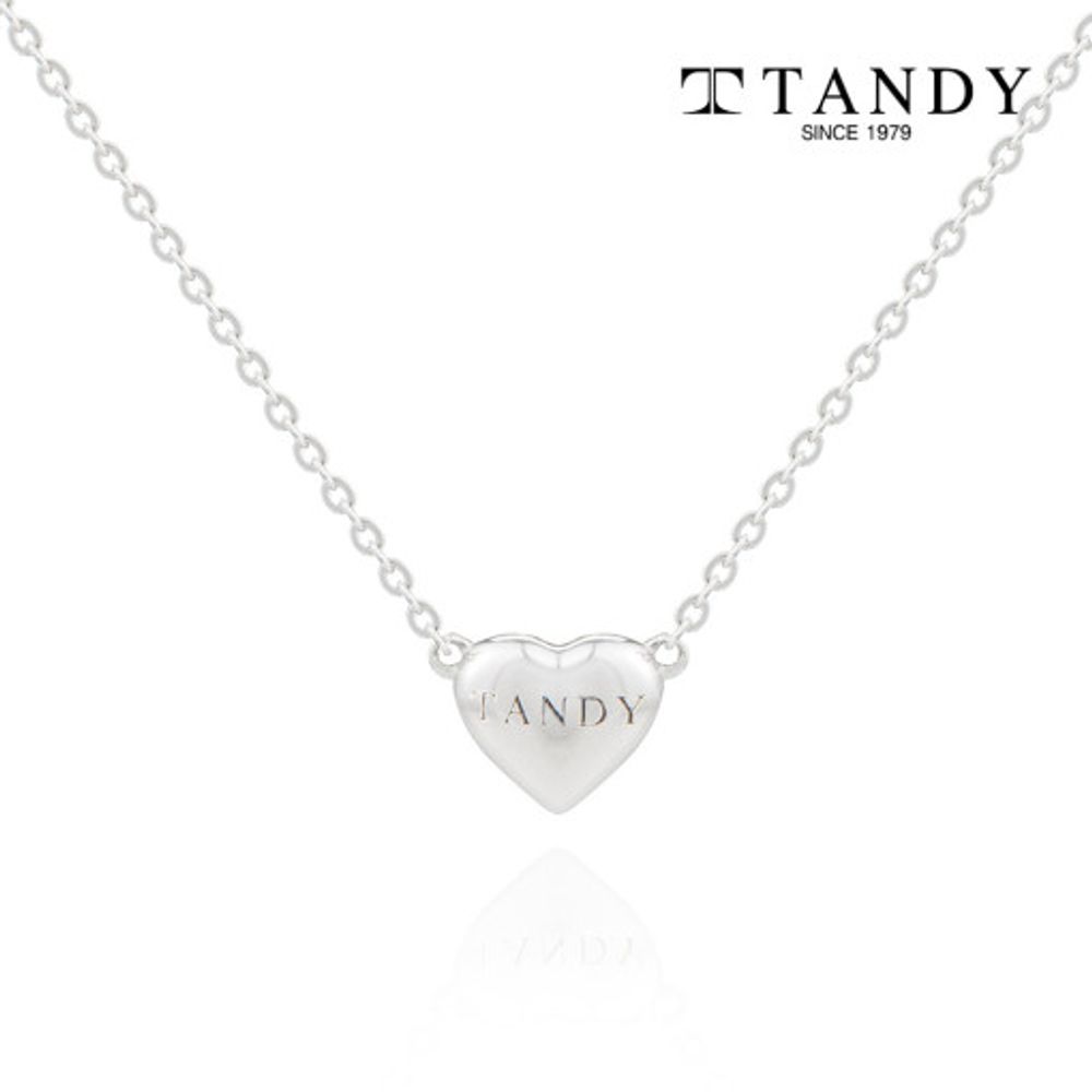 [TANDY] Silver 925 Volume Heart Pendant Necklace TDN603 - 92.5% Pure Non-Plated Silver, Chubby Heart Design with Engraved TANDY Logo for a Touch of Elegance - Made in Korea